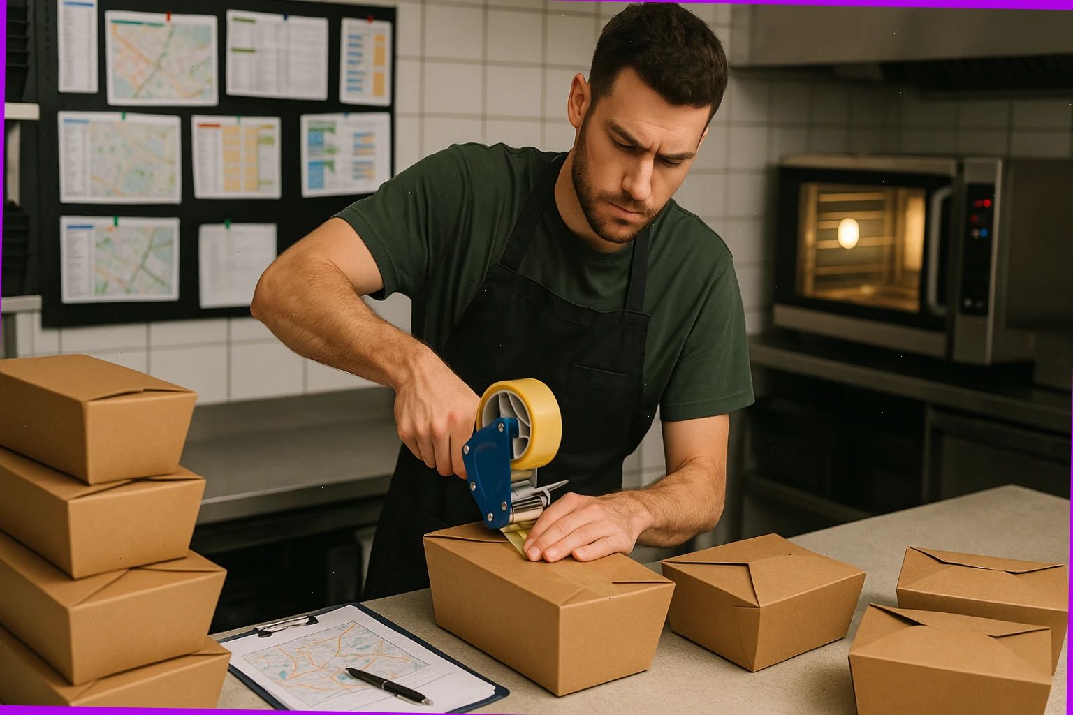 Joel, dispatch, sealing boxes and mapping short drop routes